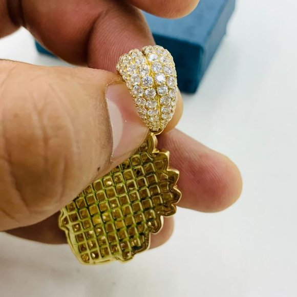 Native American Indian Chief Head Pendant 39x25mm Real 14K Yellow Gold for Mens - Picture 6 of 7